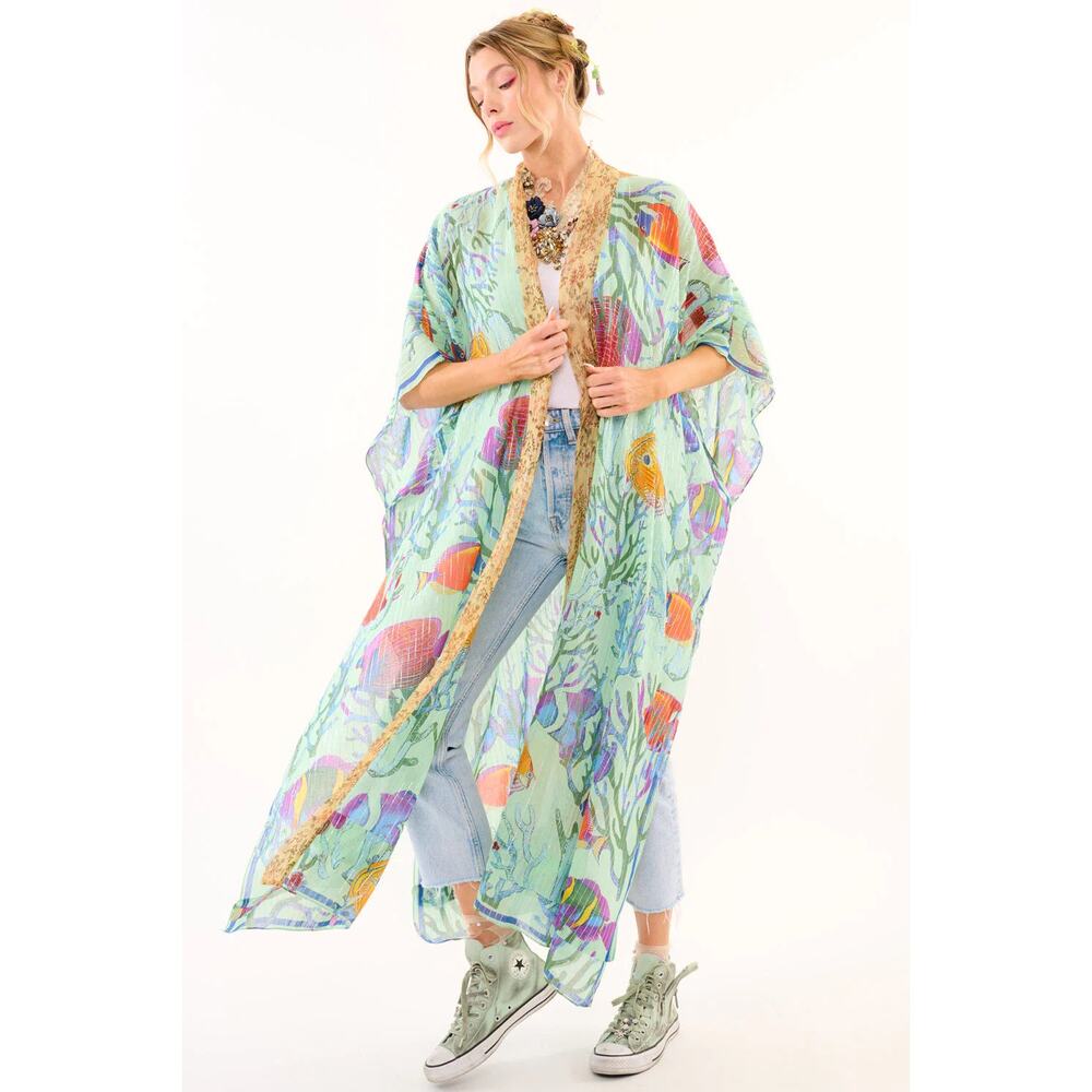 ARATTA Deep Sea Duster Swim Cover-up Beach-to-Street Whimsical Underwater OS